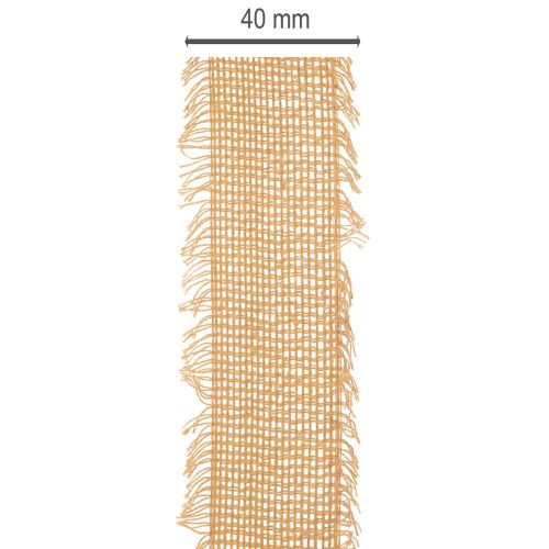 Dekoband Baumwolle mit Fransen 40 mm Braun 30 m Innenbereich | Floristik21.de