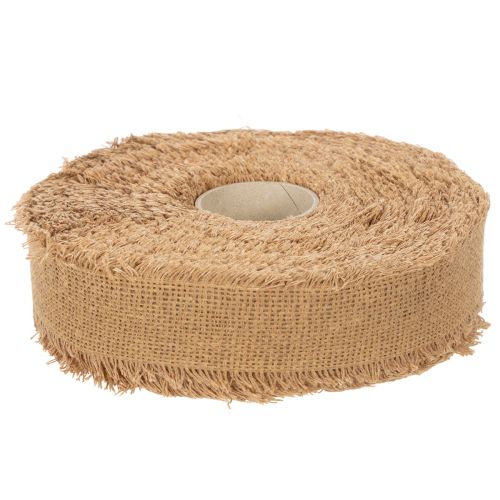 Dekoband Baumwolle mit Fransen 40 mm Braun 30 m Innenbereich | Floristik21.de
