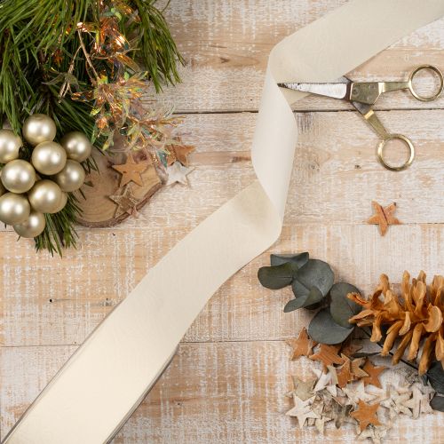 Artikel Dekoband Samtband 40mm 20m Creme Polyester Innenbereich