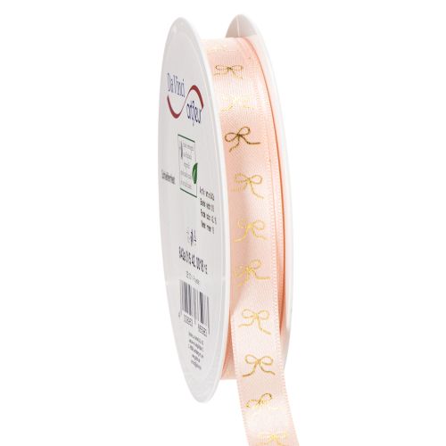 Geschenkband Polyester Rosa Goldene Schleifen 15mm 18m Innenbereich