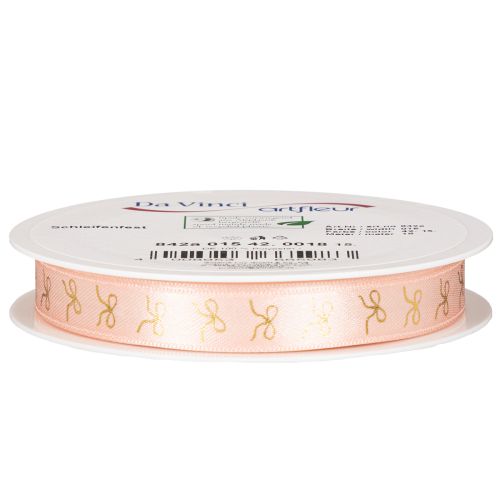 Geschenkband Polyester Rosa Goldene Schleifen 15mm 18m Innenbereich | Floristik21.de