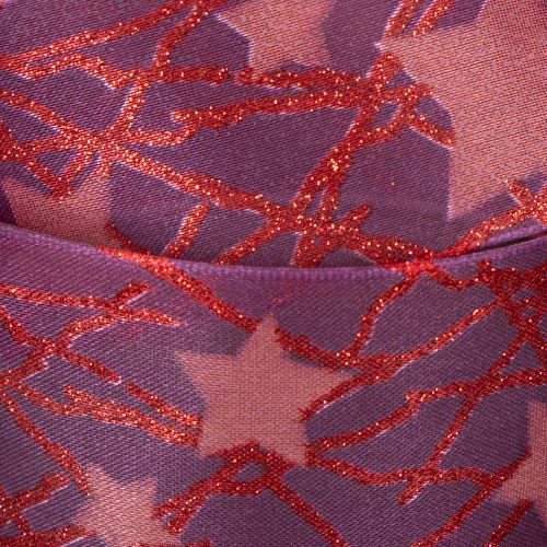 Organzaband mit Glitzersternen 40mm 15m Lila Rot Rosa | Floristik21.de