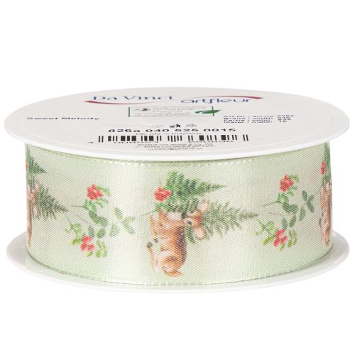 Dekoband Polyester Reh-Motiv Wald Blumen 40mm 15m Innenbereich | Floristik21.de
