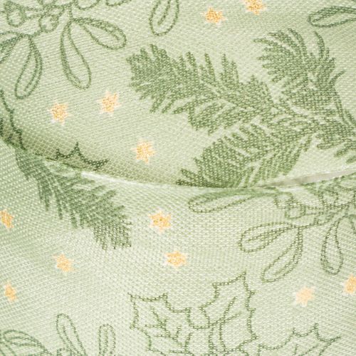 Geschenkband Polyester Stechpalme Mistel 40mm x 15m Grün Gold | Floristik21.de