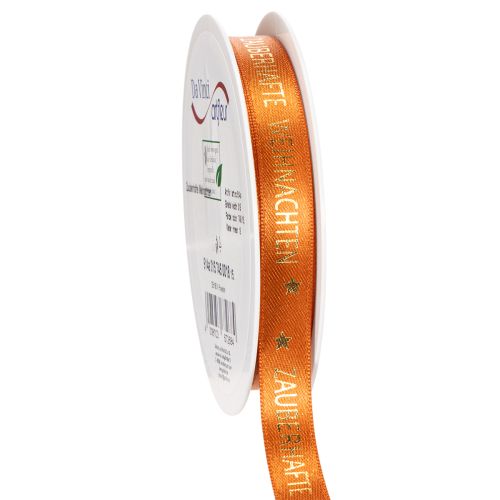 Geschenkband Stoff 15mm x 18m Orange Weihnachten
