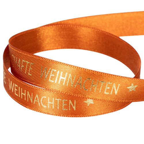 Geschenkband Stoff 15mm x 18m Orange Weihnachten | Floristik21.de