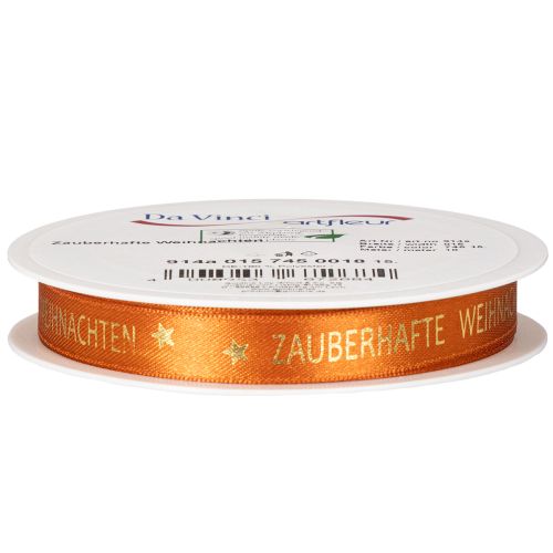 Geschenkband Stoff 15mm x 18m Orange Weihnachten | Floristik21.de