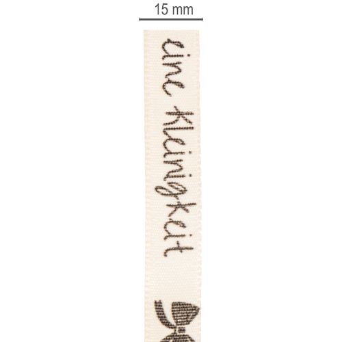 Polyester Geschenkband 15mm x 18m Beige „Eine Kleinigkeit“ | Floristik21.de