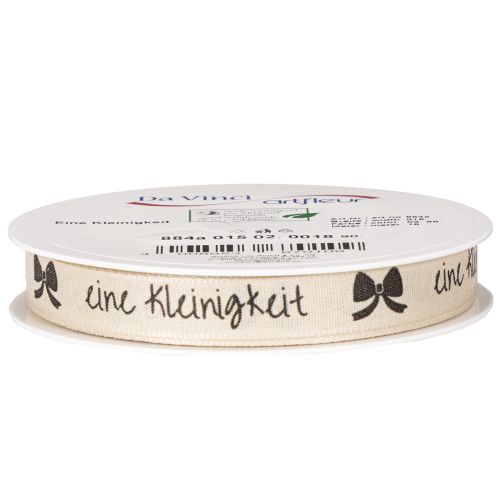 Polyester Geschenkband 15mm x 18m Beige „Eine Kleinigkeit“ | Floristik21.de