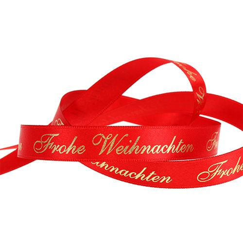 Floristik21 Band mit Spruch Frohe Weihnachten 15mm 20m