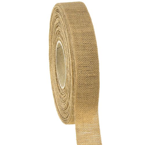 Floristik21 Dekoband Natur Braun Leinenband 25mm 20m