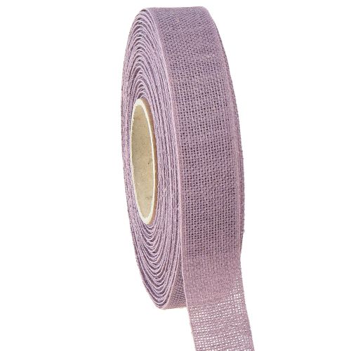 Dekoband Natur Lila Leinenband 25mm 20m