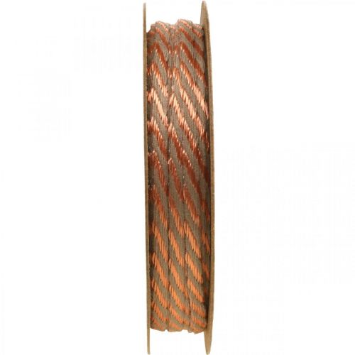 Kordel, Dekoband, Schmuckkordel Kupferfarben-Naturfarben L20m Ø4cm