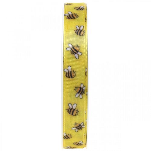 Dekoband Frühling Gelb, Schleifenband mit Bienen B15mm L20m