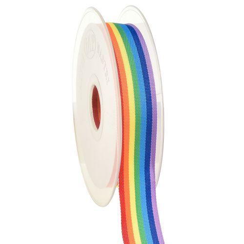 Floristik21 Dekoband Geschenkband Regenbogen Mehrfarbig 25mm 20m