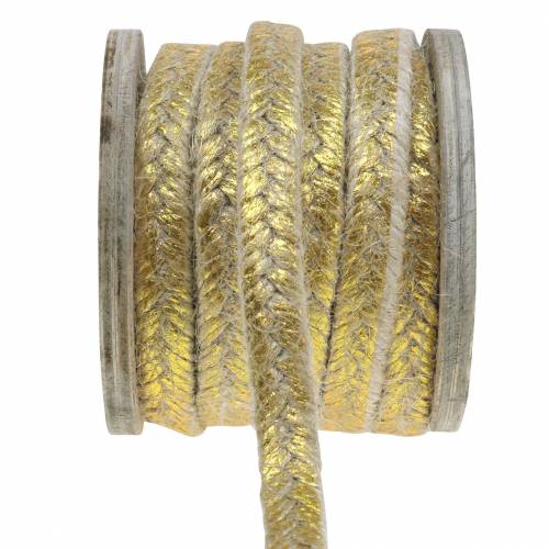 Floristik21 Kordel Breit Jute Gold 10mm 4m