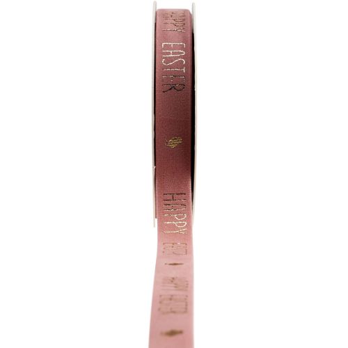 Floristik21 Samtband Band Happy Easter Dekoband Rosa 15mm 5m