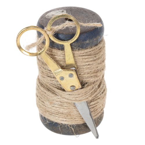 Bandspule Juteband mit Schere Ø5cm H8cm 2St | Floristik21.de