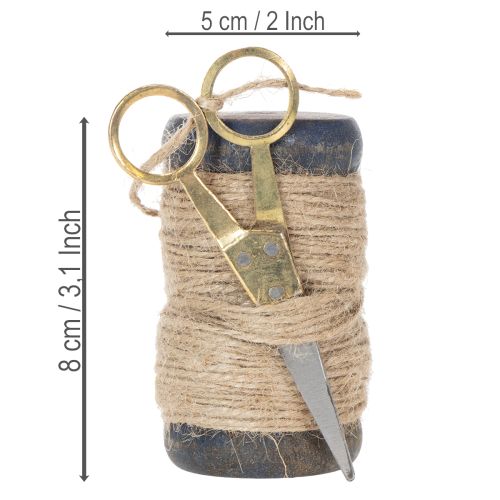 Bandspule Juteband mit Schere Ø5cm H8cm 2St | Floristik21.de