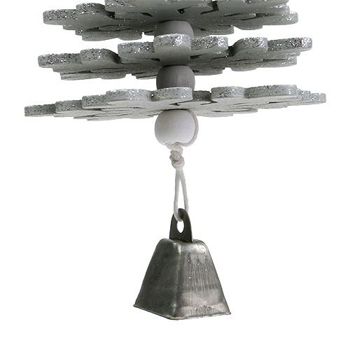 Artikel Baum zum Hängen mit Glocke Silber 29cm