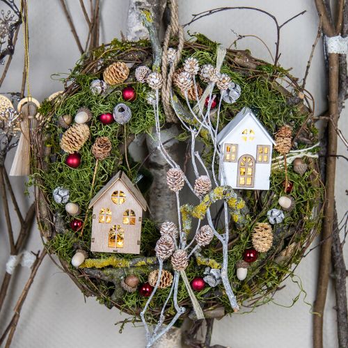 Floristik21 Baumschmuck Weihnachten, Holzhäuschen Deko H10cm 4 St