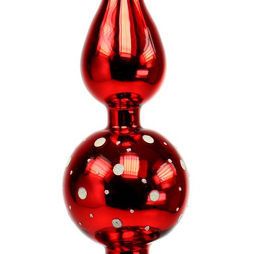 Floristik21 Baumspitze Glas mit Punkten Rot 30cm