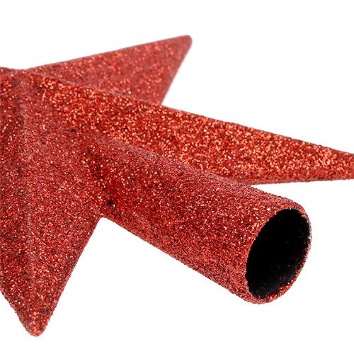 Artikel Baumspitze Rot mit Glimmer Ø2,2cm 19,5cm x 20cm