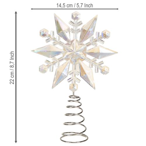 Artikel Weihnachtsbaumspitze Schneeflocken Design Glänzende Deko 14,5cm