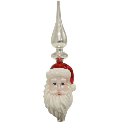 Floristik21 Baumspitze Glas Weihnachtsmann Christbaumspitze Farbe H34cm