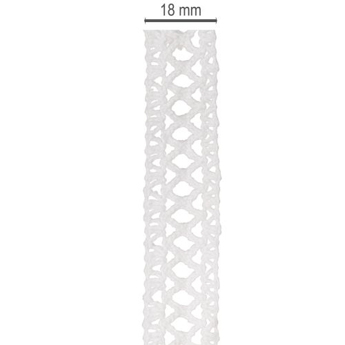 Dekoband Baumwollspitze Weiß 18mm x 10m Rolle | Floristik21.de