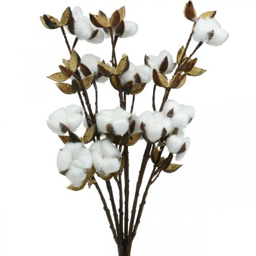 Baumwollzweig Künstlicher Dekozweig Baumwolle 61cm 3St Baumwollzweig Künstlicher Dekozweig Baumwolle 61cm 3St