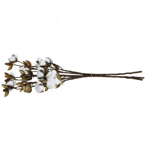 Baumwollzweig Künstlicher Dekozweig Baumwolle 61cm 3St