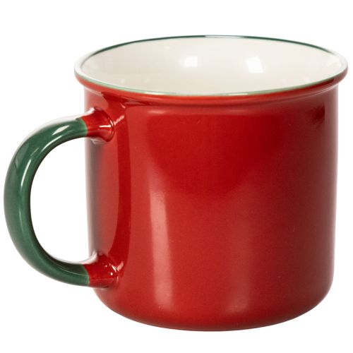 Keramiktasse Rot mit Tannenbaum-Motiv, 9 cm | Floristik21.de