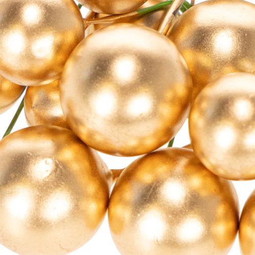 Goldene Kunststoffkugeln am Draht 2 cm für Dekorationen 48 Stück | Floristik21.de