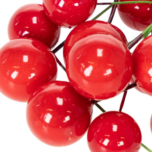 Künstliche rote Beeren mit Draht 2cm Ø – 48 Stück für Innenbereich | Floristik21.de