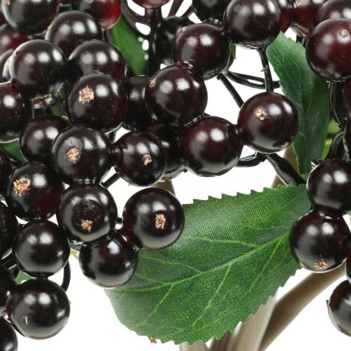 Beerenzweig Rot Schwarz künstlich Deko Herbstkranz 25cm 5St im Bund