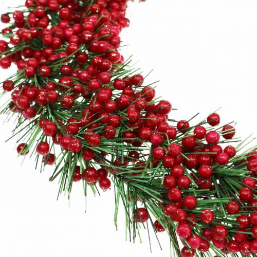 Beerenkranz künstlich Grün, Rot Beglittert Ø25cm