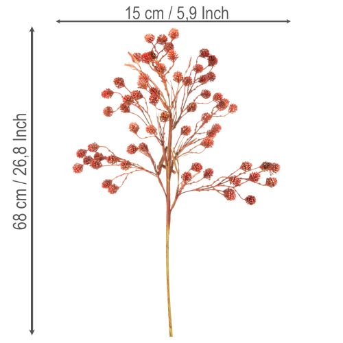 Artikel Künstlicher Beerenzweig 68cm Kunststoff Rot-Rosa-Grün Innenbereich