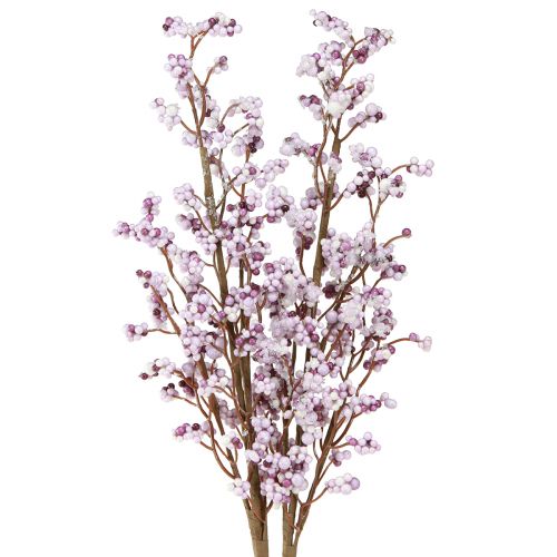 Künstlicher Beerenzweig Lila Weiß Frostoptik für winterliche Deko L60cm 2er-Set