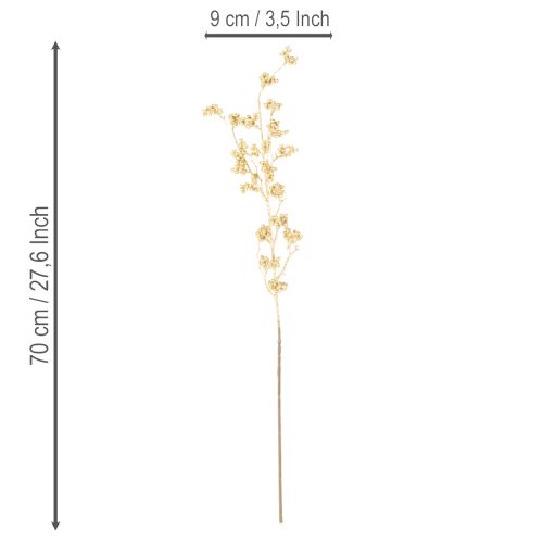 Künstlicher Beerenzweig Kunststoff Gold 70 cm 3er-Set Innenbereich | Floristik21.de