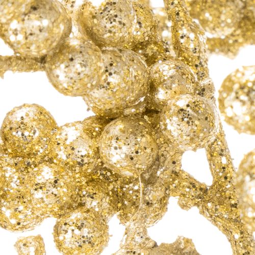 Künstlicher Beerenzweig Kunststoff Gold 70 cm 3er-Set Innenbereich | Floristik21.de