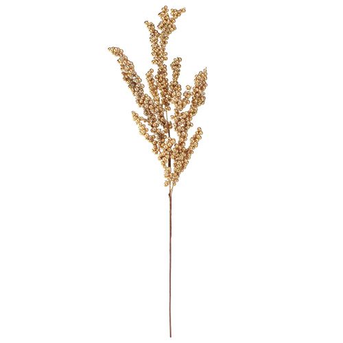 Floristik21 Beerenzweig mit goldenen Beeren - Edle Weihnachtsdeko 70cm - Festlicher Glanz für Tisch & Raum