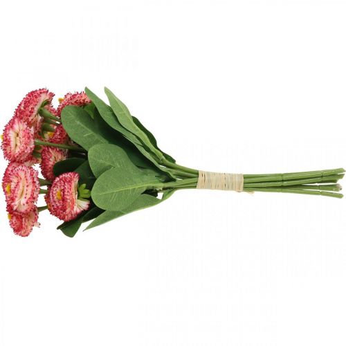 Artikel Kunstblume, künstliche Bellis im Bund, Gänseblümchen Weiß-Pink L32cm 10 St