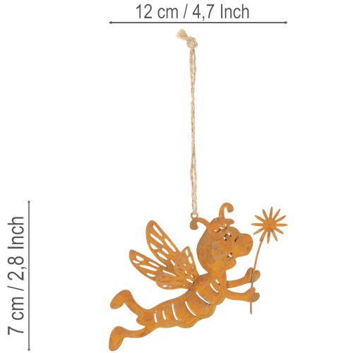 Biene zum Aufhängen Rost Deko Metall Sommerdeko 12cm 6St | Floristik21.de