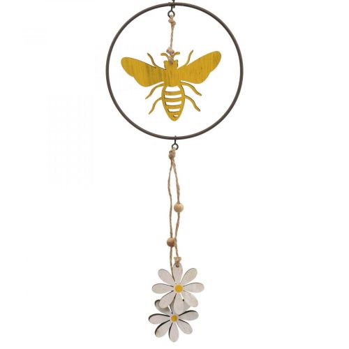Bienen Deko Ring Metall Holz Fensterdeko Ø12cm 44cm 4St