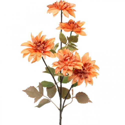 Floristik21 Dekoblume Dahlie, Herbstdeko, Seidenblume Orange 55cm Ø9/11cm