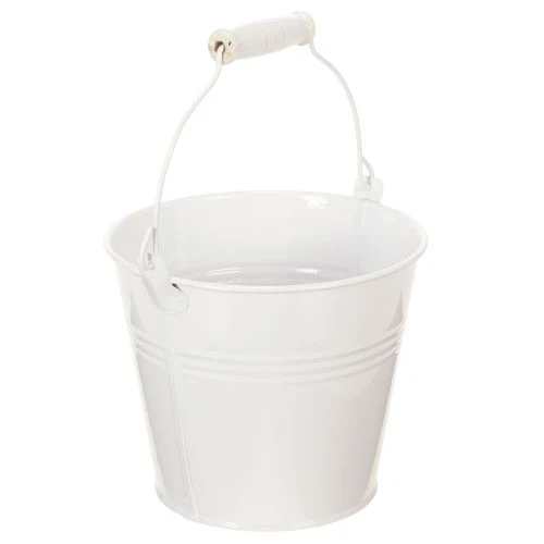 Blecheimer Weiß Ø14cm H12cm 6 St | Floristik21.de