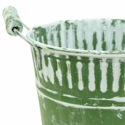 Blecheimer Grün weißgewaschen Ø13cm H12cm 1St