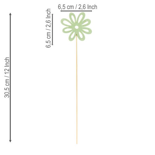 Artikel Dekorative Holz-Blumenstecker im Set, Pastellfarben, 16-teilig, Frühlingsdekoration für Vasen und Pflanzgefäße