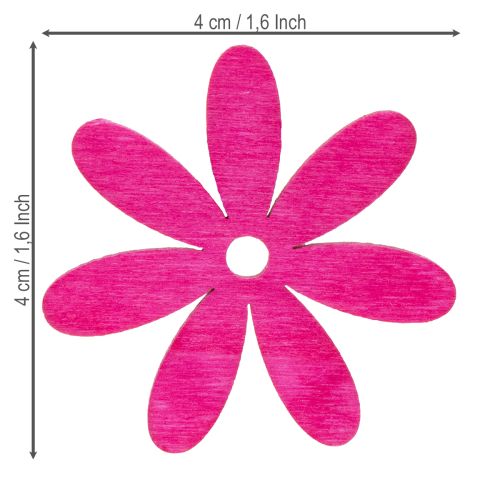 Artikel Deko Blüten aus Holz Rosa Pink Lila 4cm Streublumen 72 Stück für Dekoration